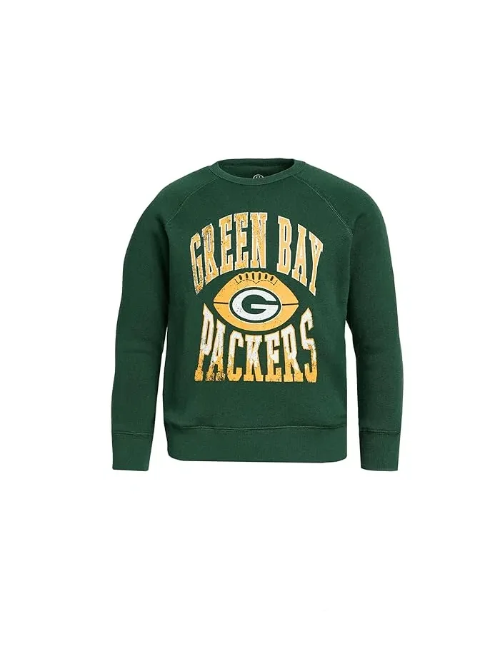 Худи NFL Green Bay Packers Hot Route Raglan Junk Food Clothing Kids — изображение 1 из 3, охотничий