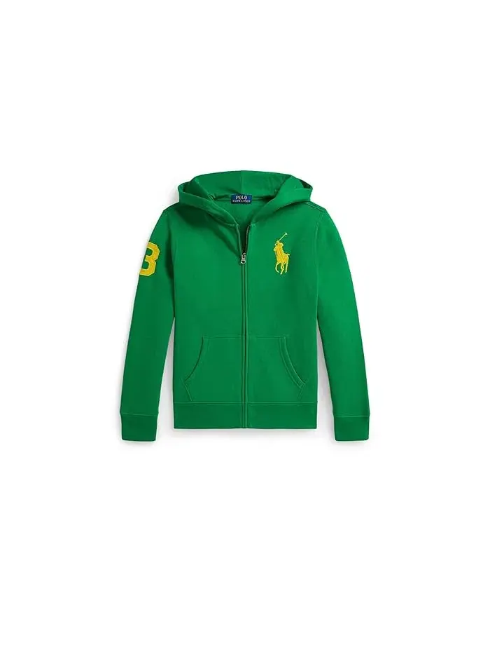 Худи на молнии Big Pony Fleece Full-Zip Polo Ralph Lauren Kids — изображение 1 из 2, зеленый