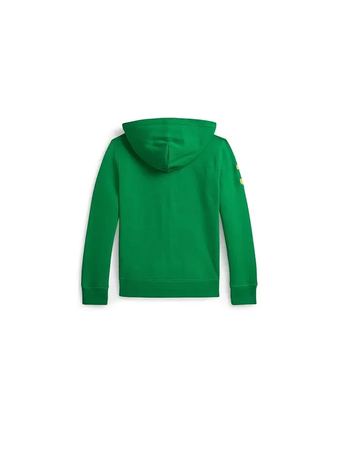 Худи на молнии Big Pony Fleece Full-Zip Polo Ralph Lauren Kids — изображение 2 из 2, зеленый