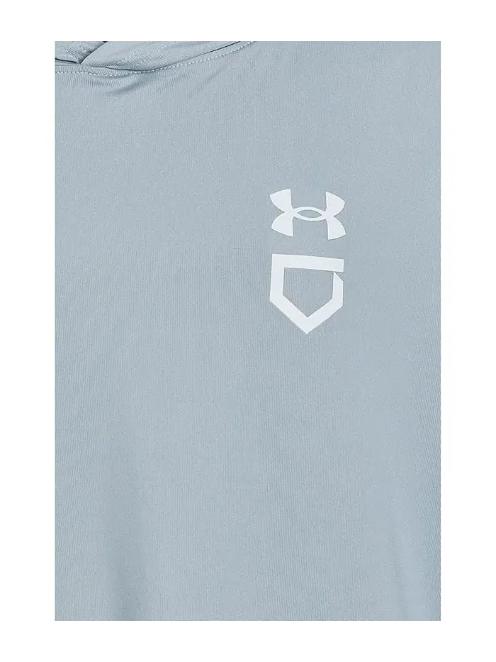 Худи Utility Lightweight Short Sleeve Hoodie Under Armour Kids — изображение 3 из 3, серый/белый