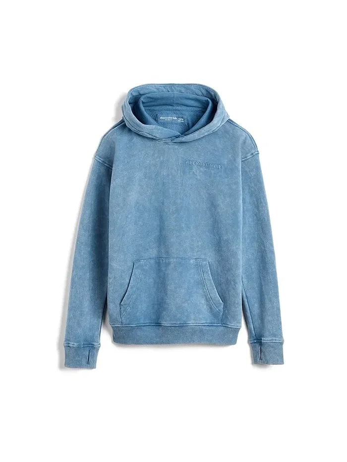 Худи Sunfaded Pullover Hoodie abercrombie kids — изображение 1 из 3, синий
