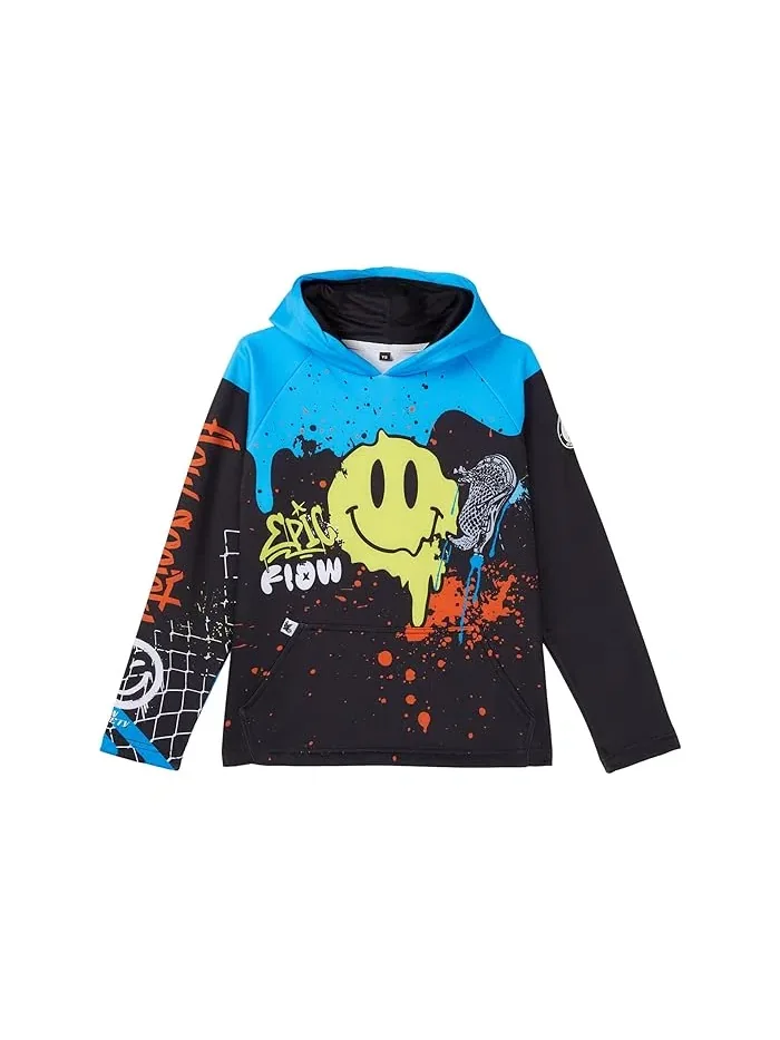 Худи с граффити принтом Youth Graffiti Lacrosse Flow Hoodie FLOW SOCIETY — фиолетовый