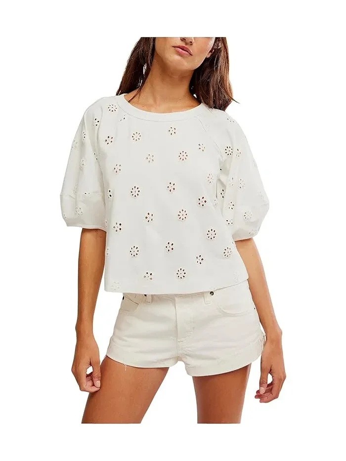 Футболка с кружевом Jessie Free People — изображение 1 из 5, белый