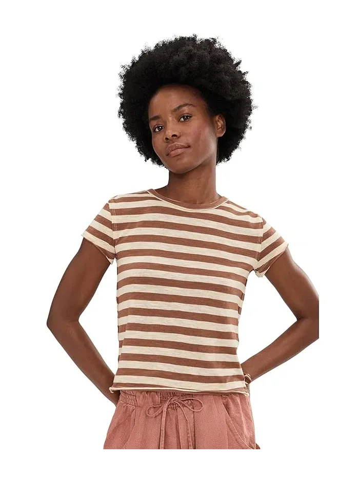 Футболка хлопковая Nora Tee Free People — изображение 1 из 5, шоколадный