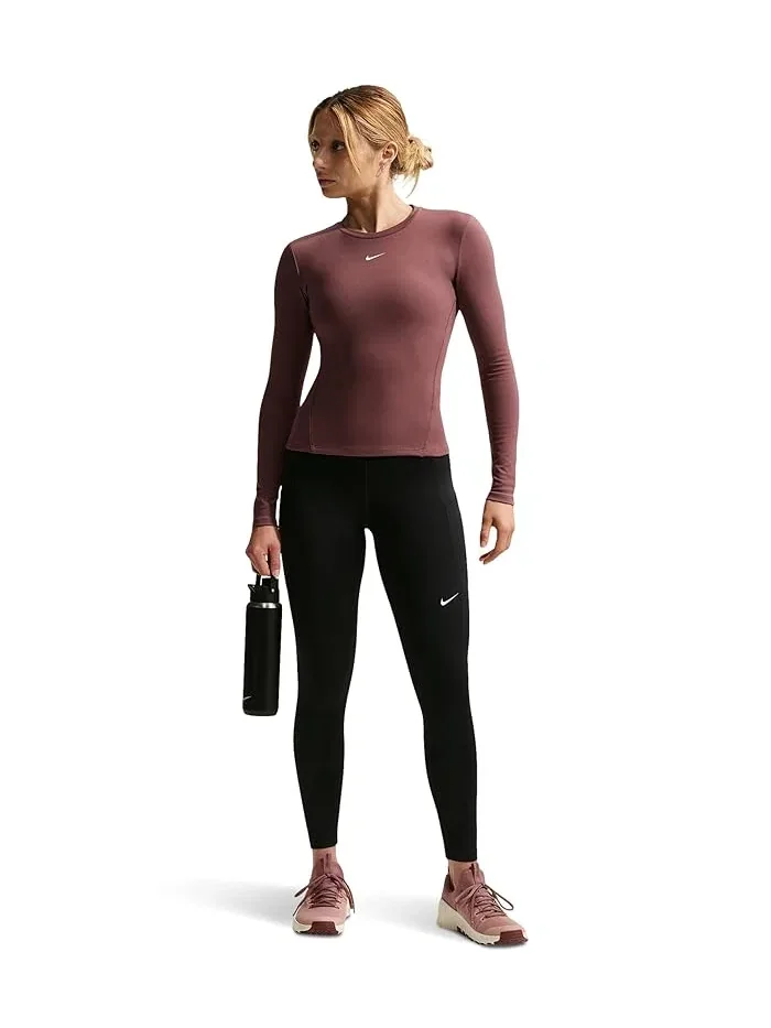 Леггинсы с карманами Nike One High-Waisted 7/8 — изображение 1 из 5, черный/белый