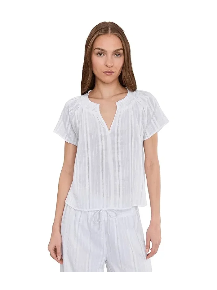 Блуза с полосками Meadow Blouse Splendid — белый