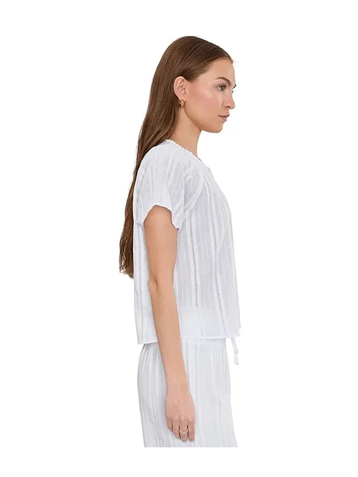 Блуза с полосками Meadow Blouse Splendid — изображение 3 из 5, белый