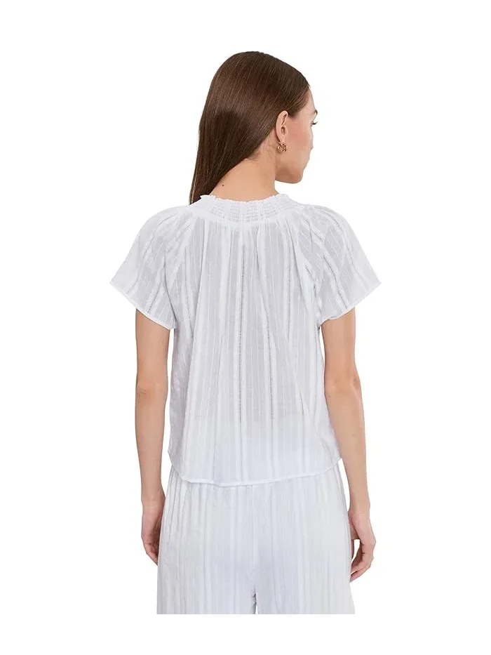 Блуза с полосками Meadow Blouse Splendid — изображение 4 из 5, белый