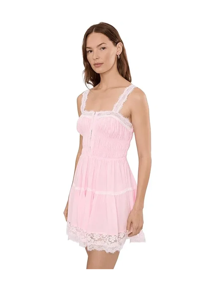 Платье мини кружевное So In Love Slip Free People — изображение 3 из 5, розовый