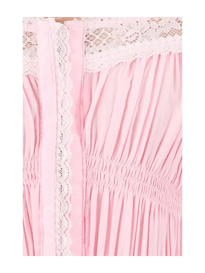 Платье мини кружевное So In Love Slip Free People — изображение 5 из 5, розовый