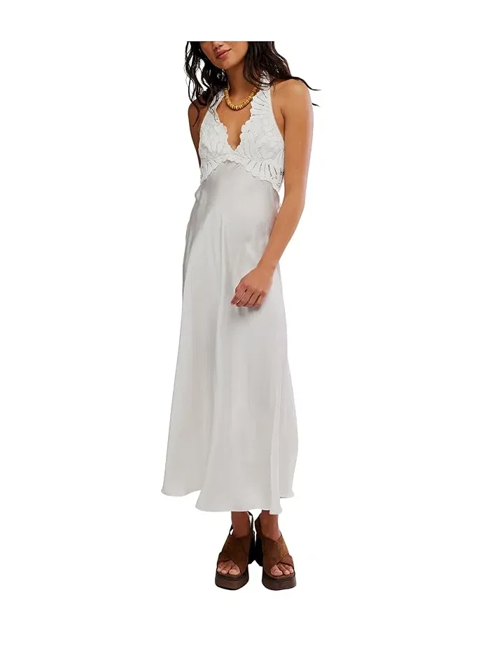 Платье-комбинация с кружевом Petal Party Free People — изображение 1 из 4, слоновая кость