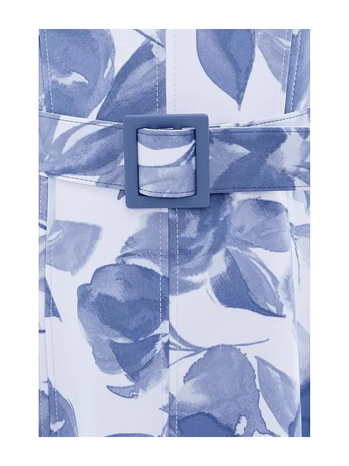 Платье-трапеция с цветочным принтом Sleeveless Floral Scuba Belted Aline Calvin Klein — изображение 5 из 5, мульти