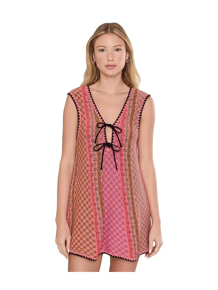 Платье мини с принтом Amalfi Twist Free People — изображение 1 из 5, розовый