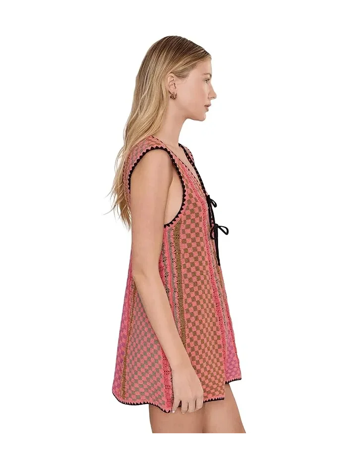 Платье мини с принтом Amalfi Twist Free People — изображение 3 из 5, розовый