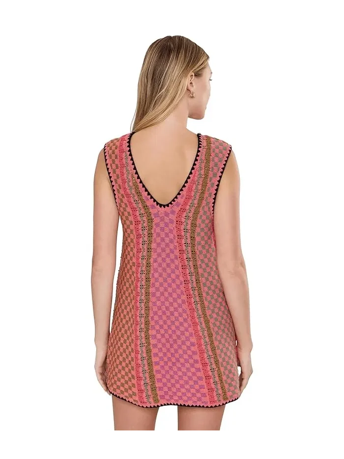 Платье мини с принтом Amalfi Twist Free People — изображение 4 из 5, розовый