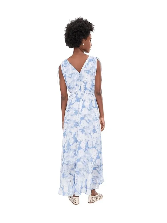 Платье миди с принтом Sleeveless Chiffon Printed Midi Calvin Klein — изображение 4 из 5, желтый