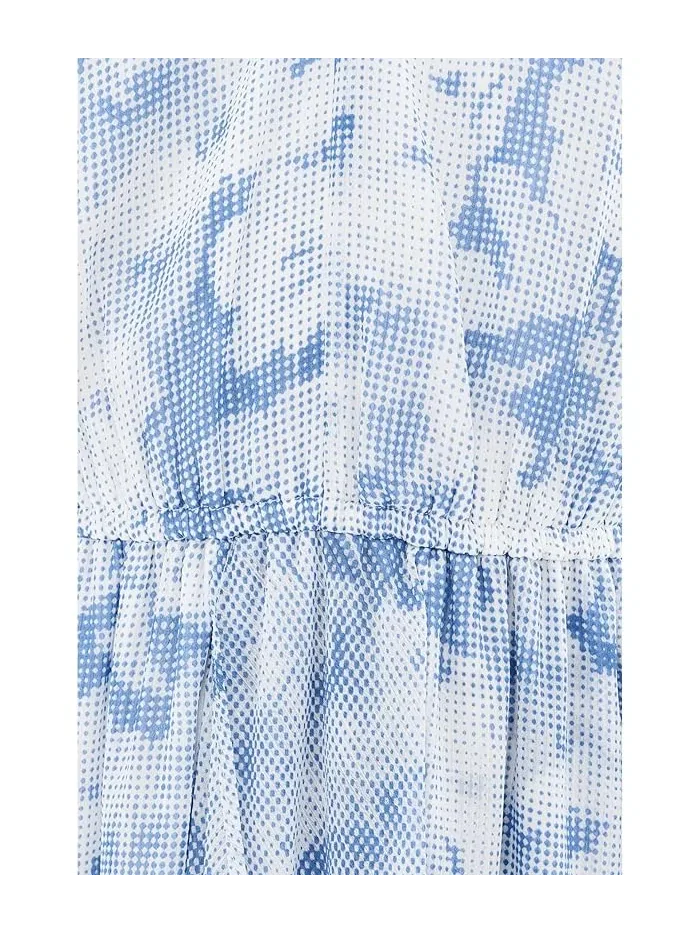 Платье миди с принтом Sleeveless Chiffon Printed Midi Calvin Klein — изображение 5 из 5, желтый