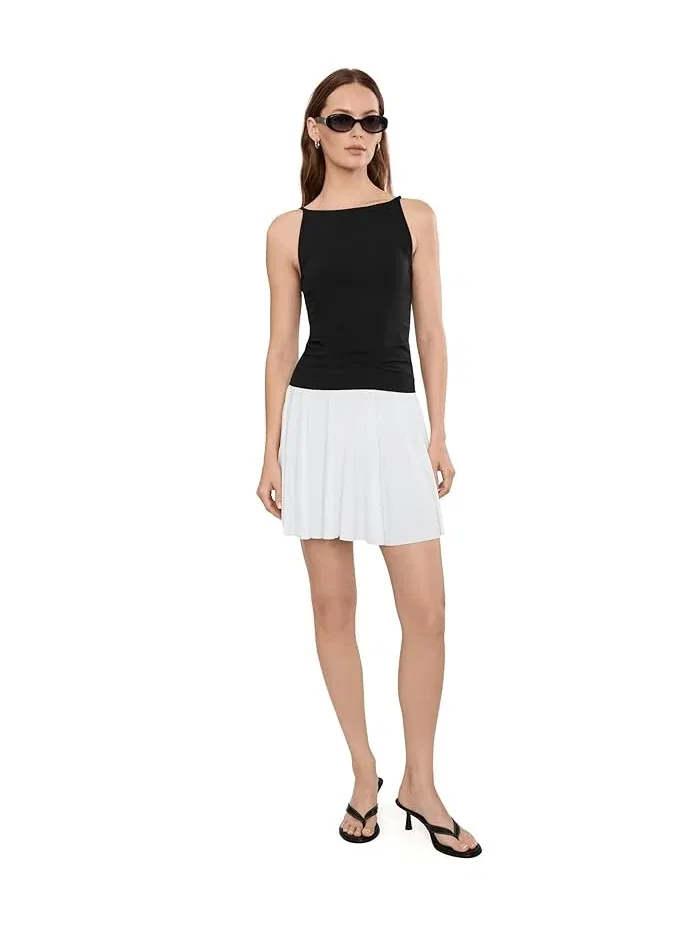 Юбка миди расклешенная Flared Mini Skirt 26 Norma Kamali — изображение 2 из 5, белый