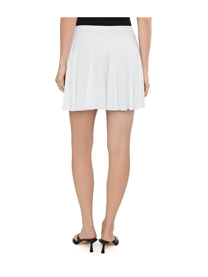 Юбка миди расклешенная Flared Mini Skirt 26 Norma Kamali — изображение 4 из 5, белый