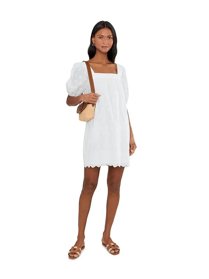 Платье с кружевом Serena Eyelet Dress Vineyard Vines — изображение 2 из 5, белый