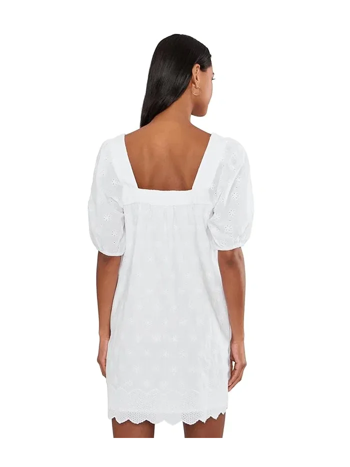 Платье с кружевом Serena Eyelet Dress Vineyard Vines — изображение 4 из 5, белый