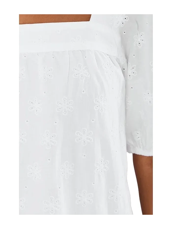 Платье с кружевом Serena Eyelet Dress Vineyard Vines — изображение 5 из 5, белый