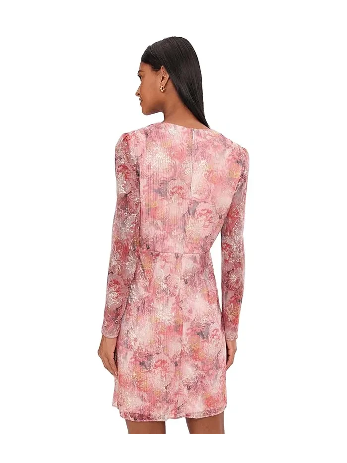 Платье с принтом Printed Metallic Crinkle Adrianna Papell — изображение 4 из 5, мульти