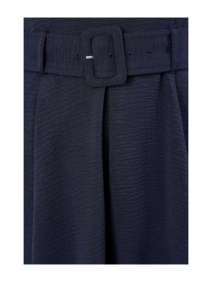 Платье A-силуэта Sleeveless Belted High Low Calvin Klein — изображение 4 из 4, синий
