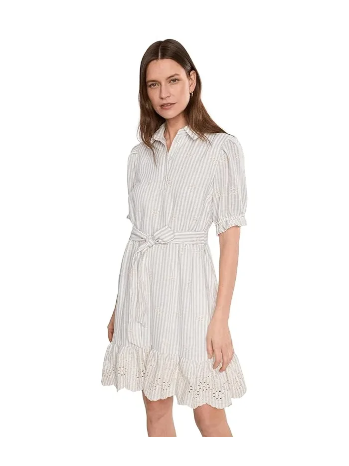 Платье мини с воланами и пышными рукавами Ruffle Puff Sleeve Mini Dress Vince Camuto