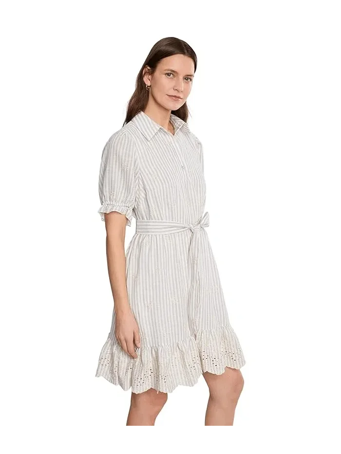 Платье мини с воланами и пышными рукавами Ruffle Puff Sleeve Mini Dress Vince Camuto — изображение 3 из 5, насыщенный черный