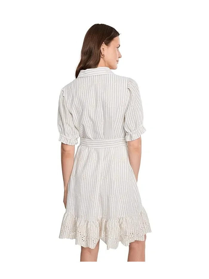 Платье мини с воланами и пышными рукавами Ruffle Puff Sleeve Mini Dress Vince Camuto — изображение 4 из 5, насыщенный черный