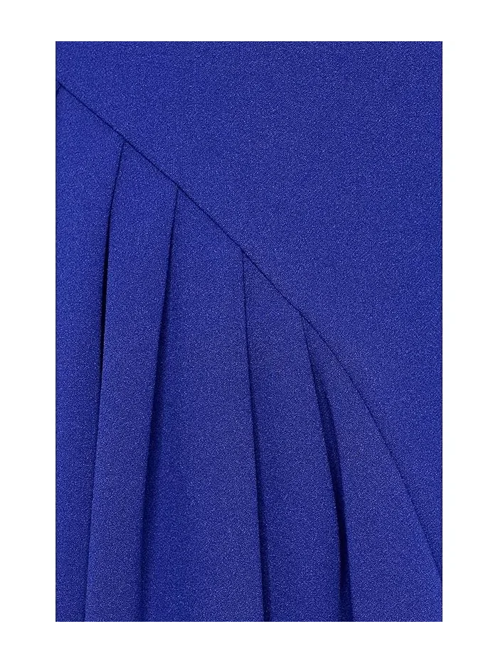 Платье миди с V-образным вырезом Scuba Crepe V-Neck Asym Pleat Midi Calvin Klein — изображение 5 из 5, луговой