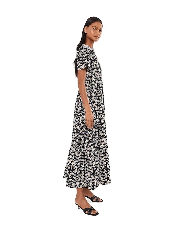 Платье макси с вышивкой Embroidery Elastic Waist Maxi Dress CeCe — изображение 3 из 5, красный