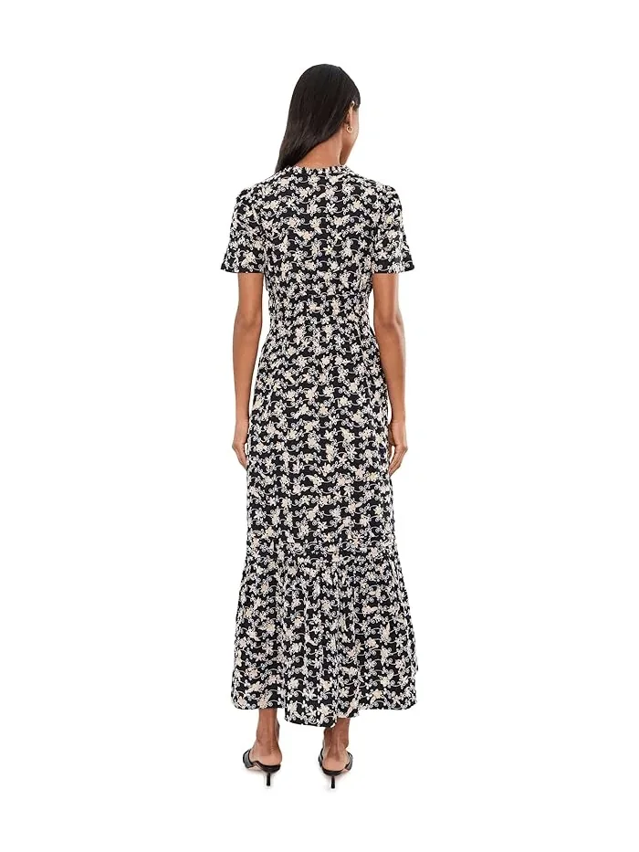 Платье макси с вышивкой Embroidery Elastic Waist Maxi Dress CeCe — изображение 4 из 5, красный