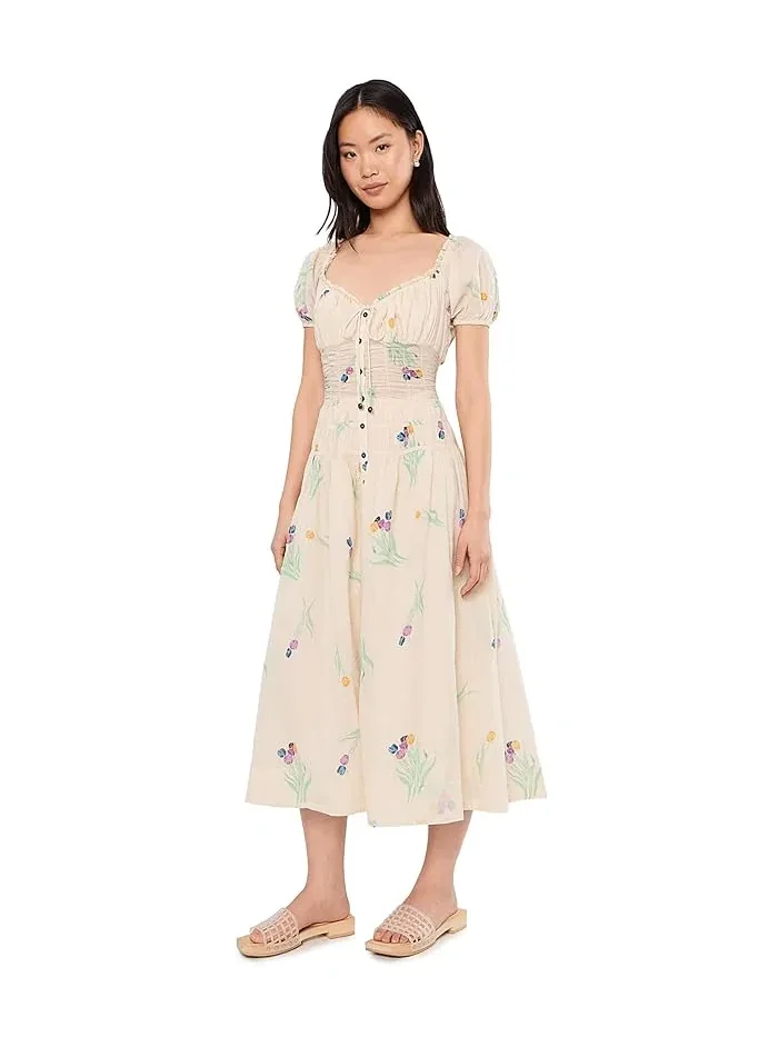 Платье миди Complete Me Free People — изображение 2 из 5, бежевый
