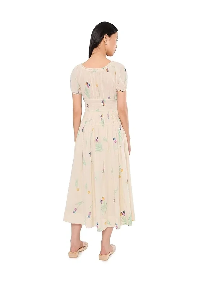 Платье миди Complete Me Free People — изображение 4 из 5, бежевый