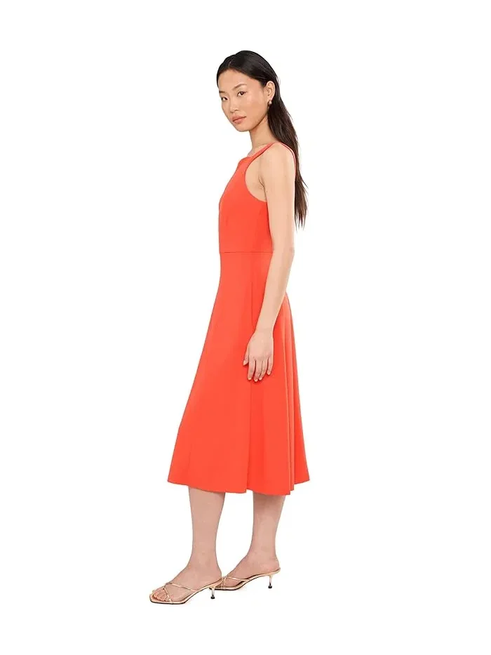 Платье A-line квадратный вырез Scuba Crepe Calvin Klein — изображение 3 из 5, светлый натуральный