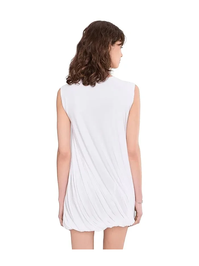 Платье мини Norma Kamali Sleeveless Twist — изображение 4 из 5, белый