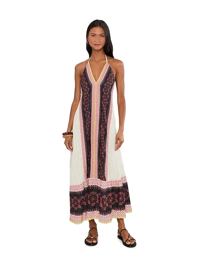 Платье макси с принтом Cubana Free People — изображение 1 из 5, слоновая кость