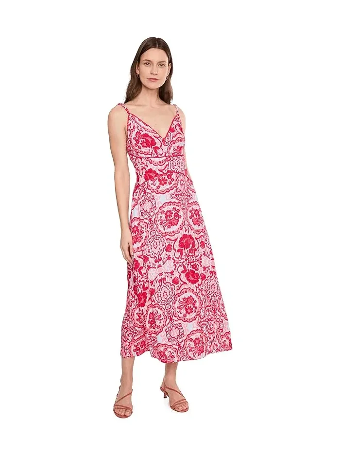 Платье макси V-Neck Adrianna Papell — изображение 1 из 5, красный/синий