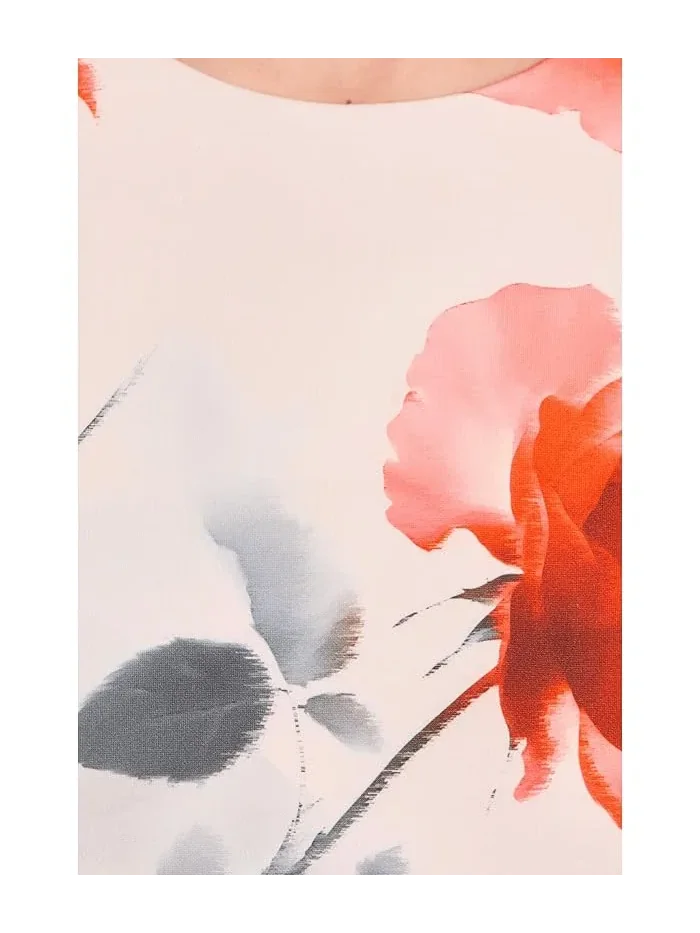 Платье А-силуэта с цветочным принтом Sleeveless Scuba Floral A-Line Calvin Klein — изображение 5 из 5, индиго мульти