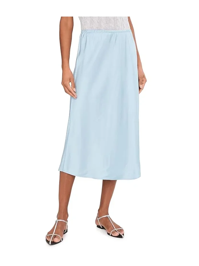 Юбка-миди струящаяся Pull-On Slip Skirt Vince — изображение 1 из 5, голубой