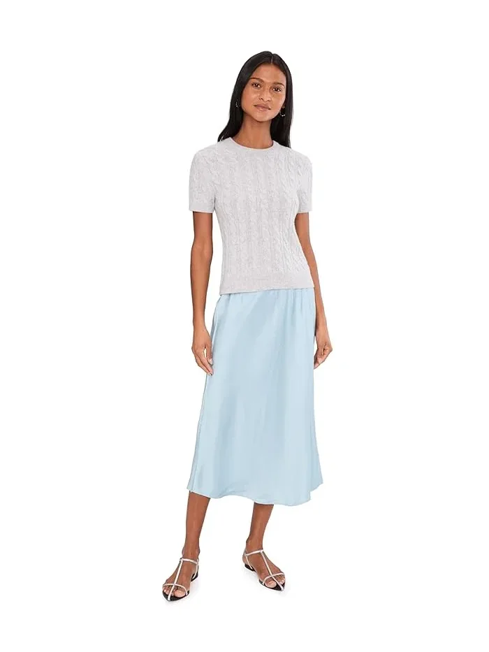 Юбка-миди струящаяся Pull-On Slip Skirt Vince — изображение 2 из 5, голубой