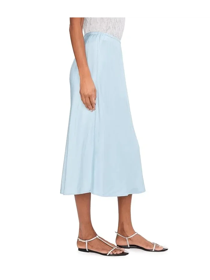 Юбка-миди струящаяся Pull-On Slip Skirt Vince — изображение 3 из 5, голубой