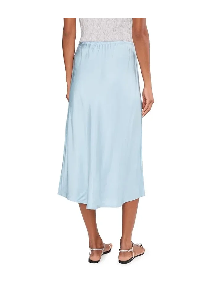 Юбка-миди струящаяся Pull-On Slip Skirt Vince — изображение 4 из 5, голубой