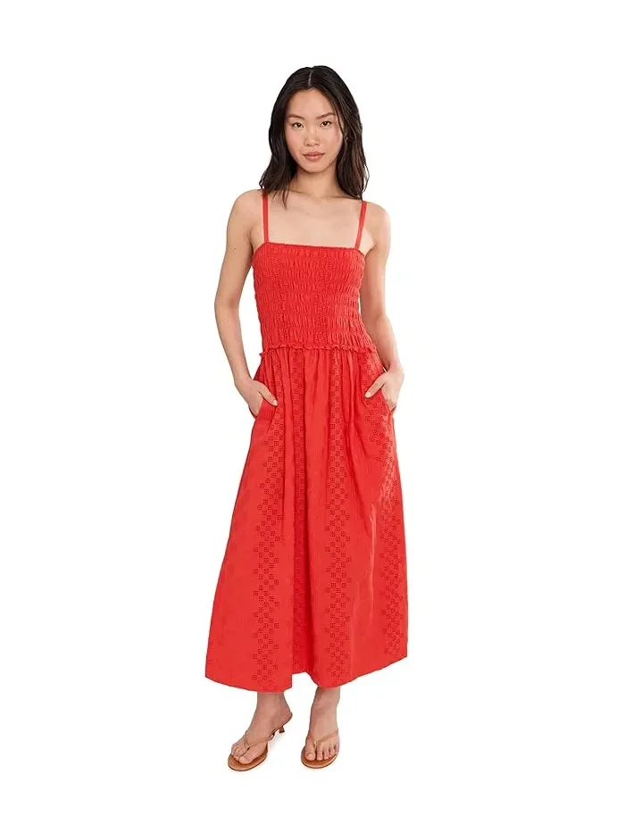 Платье с вышивкой Kenzie Geo Splendid, Scarlett — красный