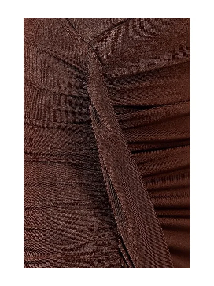 Платье миди с запахом Sleeveless Jersey Twist Midi Dress Avec Les Filles — изображение 5 из 5, пшеница