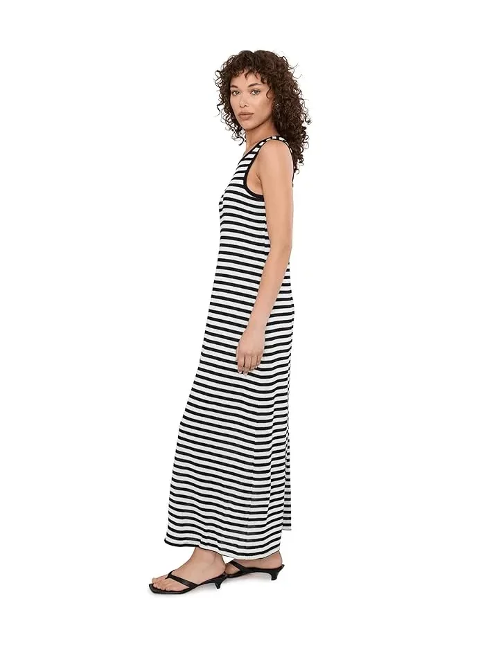 Платье полоска Keyhole Dress Vince Camuto — изображение 3 из 5, белый