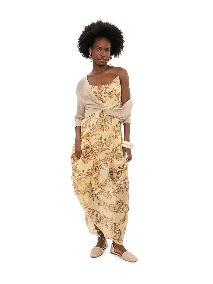 Платье с принтом One Ciella Free People — изображение 2 из 5, бежевый