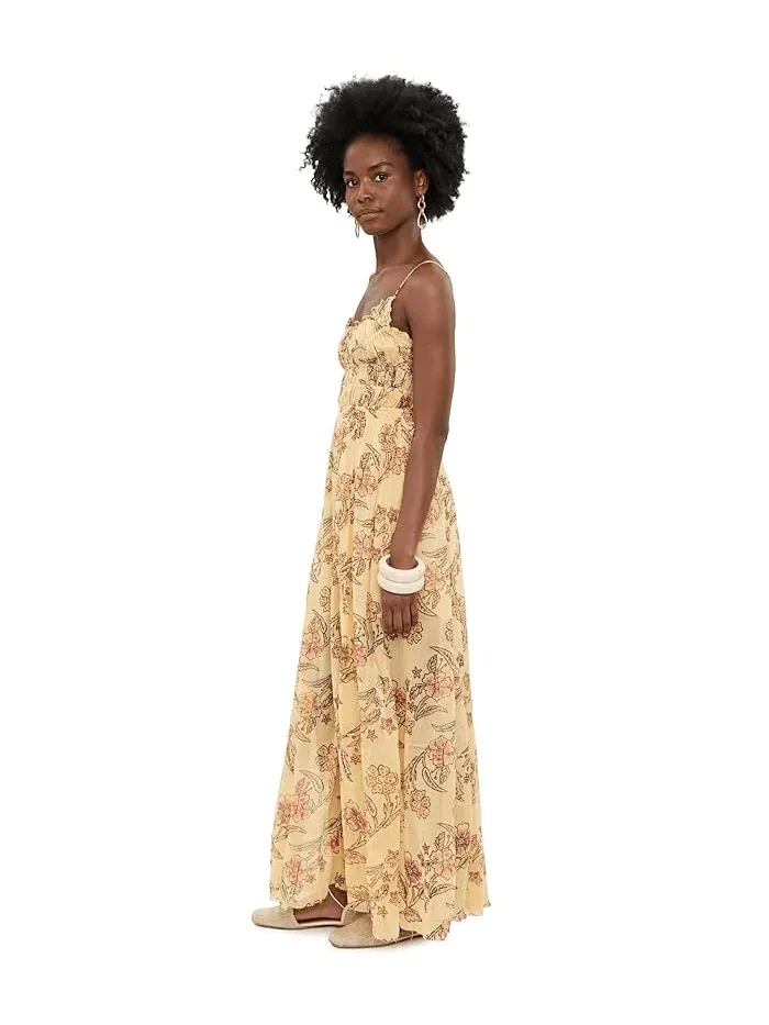 Платье с принтом One Ciella Free People — изображение 3 из 5, бежевый
